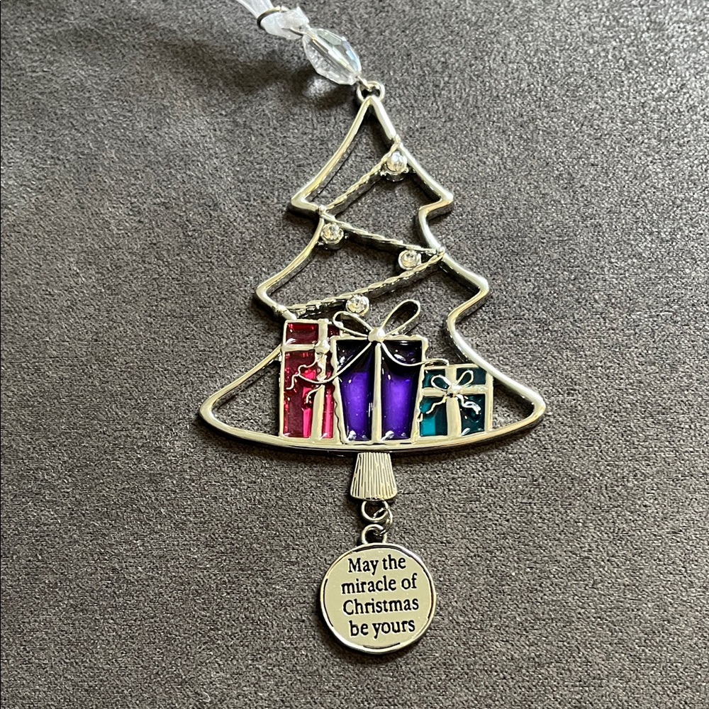 Hallmark Ganz Silver & Stained Glass Look Tree MIRACLE OF CHRISTMAS Ornament NEW